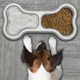 Stainless Steel Dog Food Bowl Bone Shape Dog Dual Dish For Food And Water Metal Pet Bowl Feeding Bowl - Sturdy Durable Non-Slip