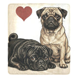 Two Pugs Love Portrait Ultra-Soft Micro Fleece Blanket .