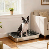 Easy-Clean Stainless Potty Tray for Dogs & Puppies .