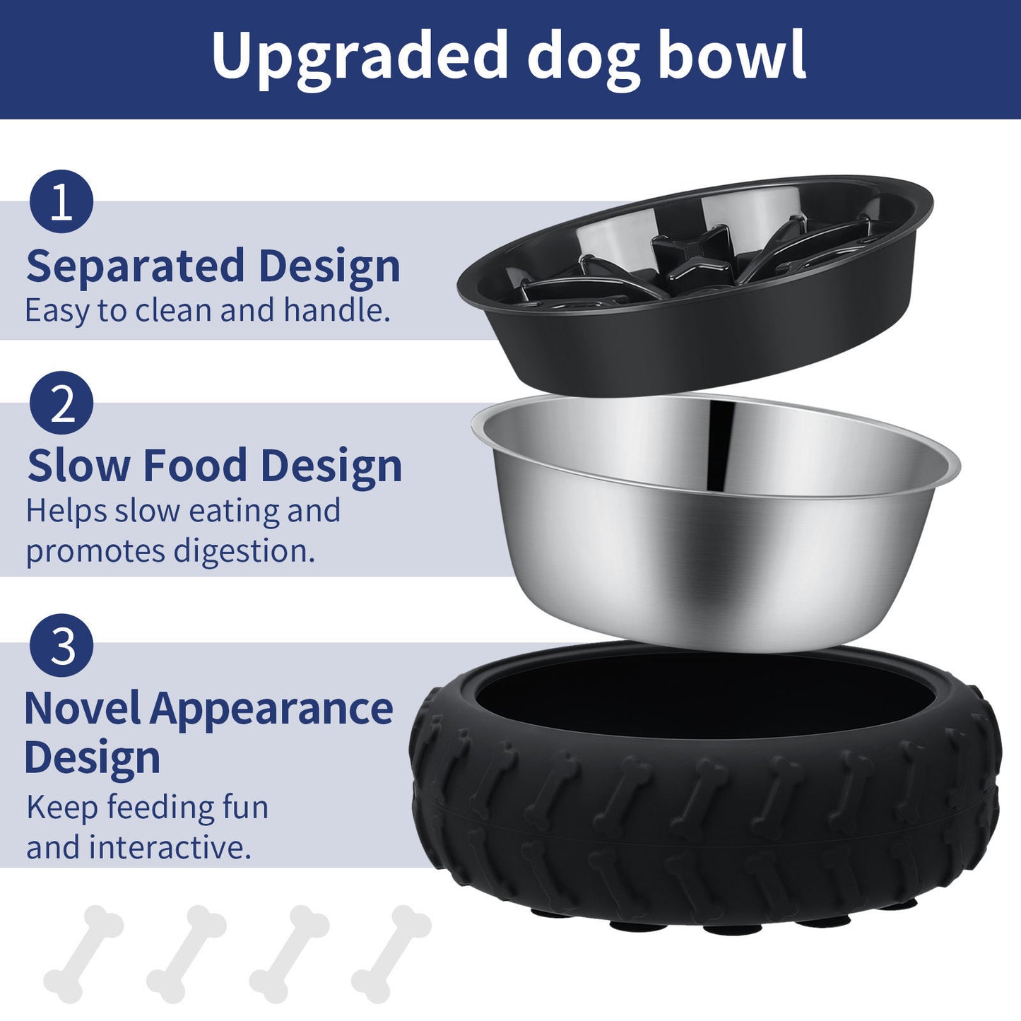 Tire Shape Slow Feeder Dog Food Bowl