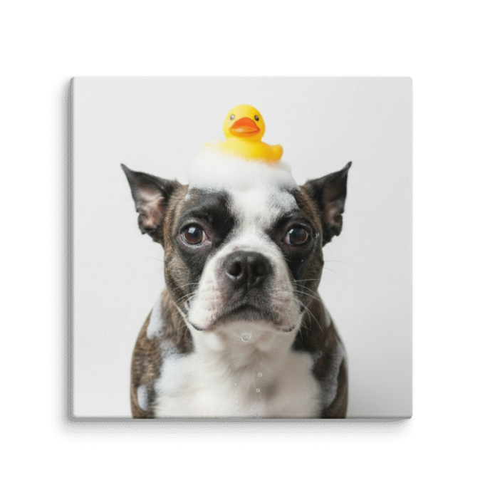 Custom Dog Bathroom Portrait from Your Dog's Photo Canvas .