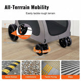 Pet Stroller 4-Wheels Dog Stroller Carrier 160 lbs Weight Capacity .