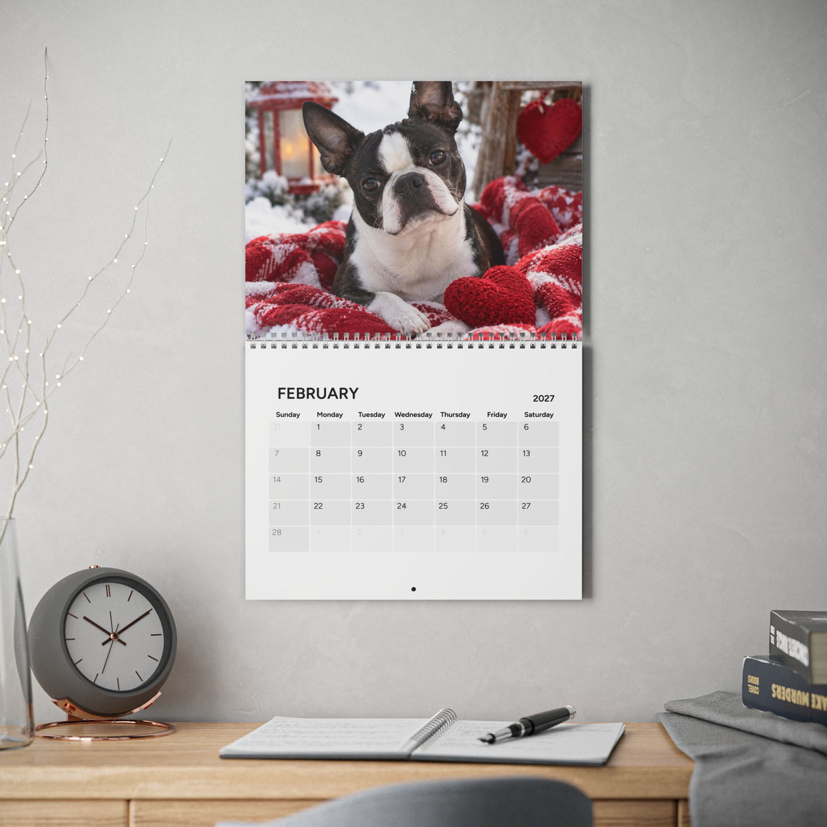 Boston Terrier World 2027 Wall Calendar .