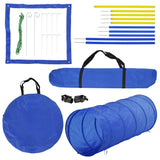 Competition Dog Agility Equipment Obstacle Course Set for Outdoor Backyard, Blue and Yellow .