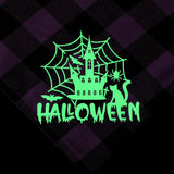 Halloween Luminous Dog Bandana Purple Plaid