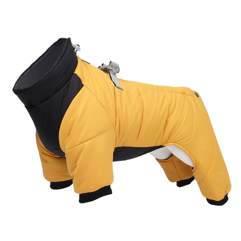 Small Medium-sized Dog Winter Snow Suit Full Body One-Piece - Yellow