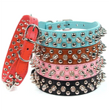 Adjustable PU Leather Studs Dog Collar