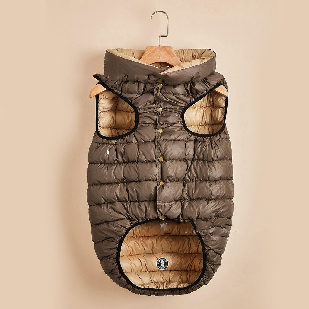 Reversible Snap Button Puffer Vest Dog Coat