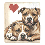 Two Pit Bulls Love Portrait Ultra-Soft Micro Fleece Blanket .