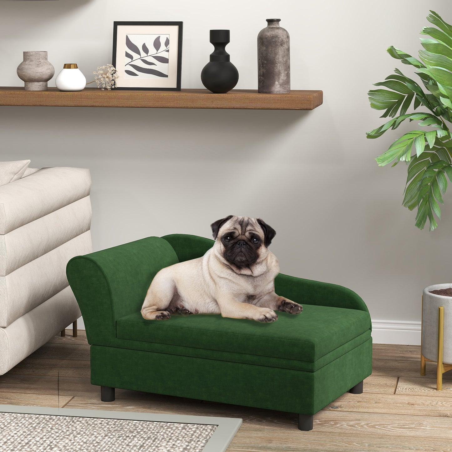 Pet Sofa Bed Couch With Storage - Green