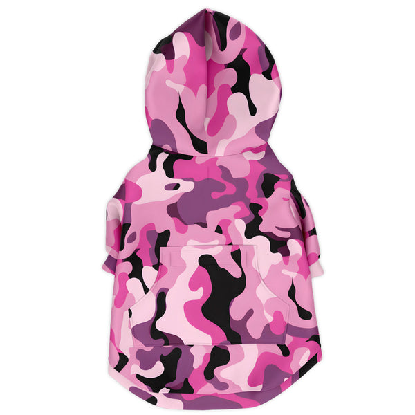 Dog Zip-Up Hoodie - Pink Army Camouflage