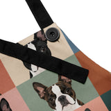 Pop Art Style Colored Boston Terriers Modern Tiles Pattern Apron .