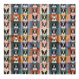 Pop Art Style Colored Boston Terriers Modern Tiles Pattern Bandana .