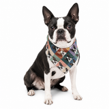 Pop Art Style Colored Boston Terriers Modern Tiles Pattern Bandana .