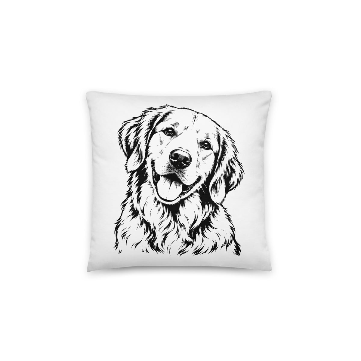 Golden Retriever Head Tilt Pillow . 14″×14″