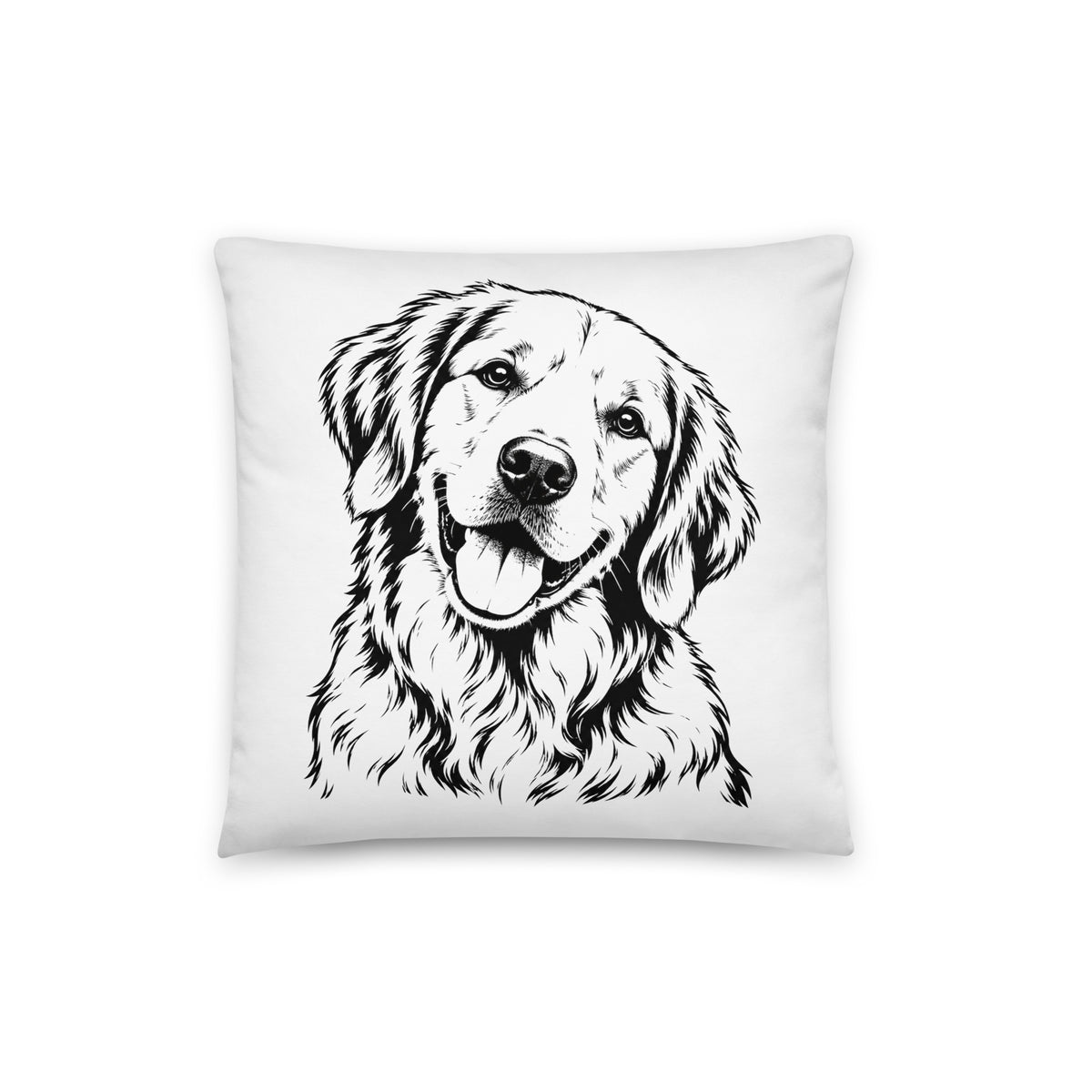 Golden Retriever Head Tilt Pillow . 16″×16″