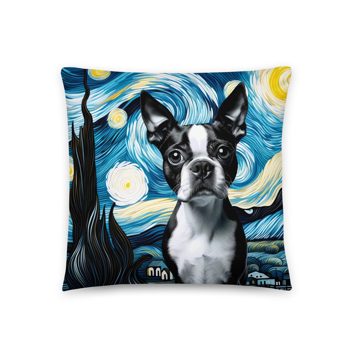 Starry Night - Boston Terrier Dog Pillow