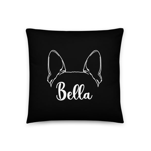 Ears With Boston Terrier Name - Custom Basic Pillow