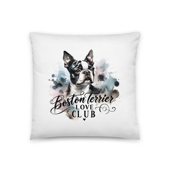 Elegant Watercolor Boston Terrier Art Pillow - Boston Terrier Love Club