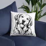 Golden Retriever Head Tilt Pillow .