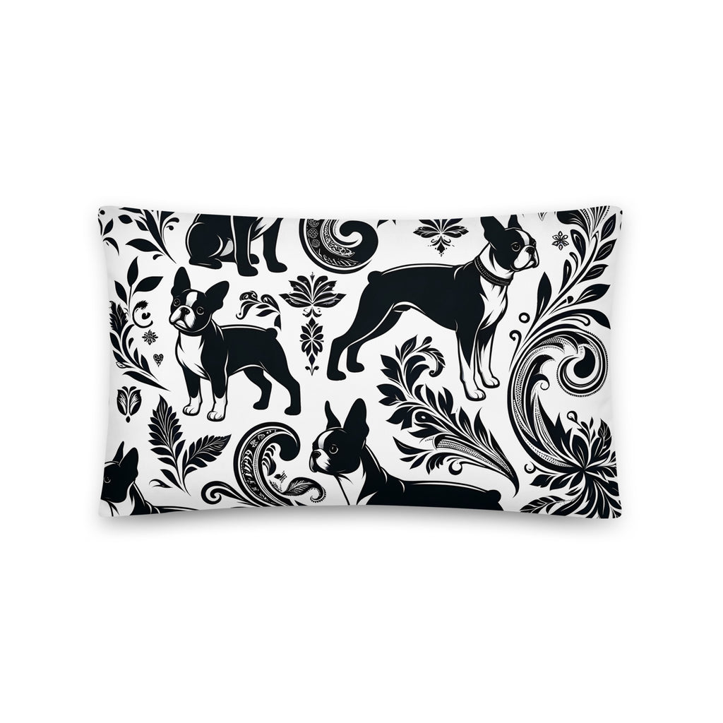 Paisley Pup - Boston Terrier Dogs Basic Pillow