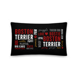 Boston Terrier Word Collage Basic Pillow – Dog Lover Typography Art . Default Title