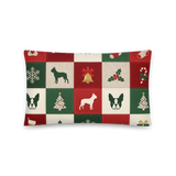 Boston Terrier Christmas Patchwork Basic Pillow