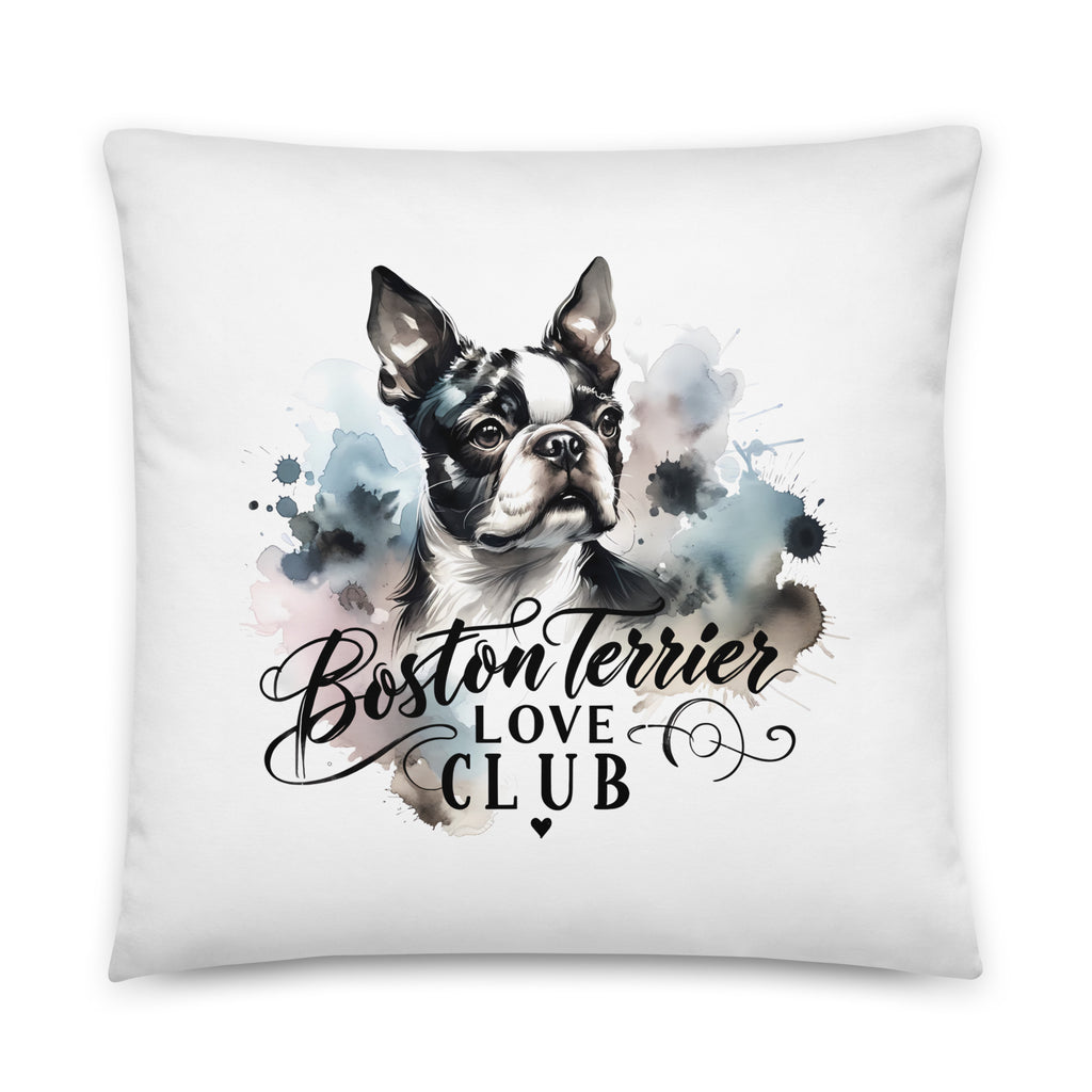 Elegant Watercolor Boston Terrier Art Pillow - Boston Terrier Love Club