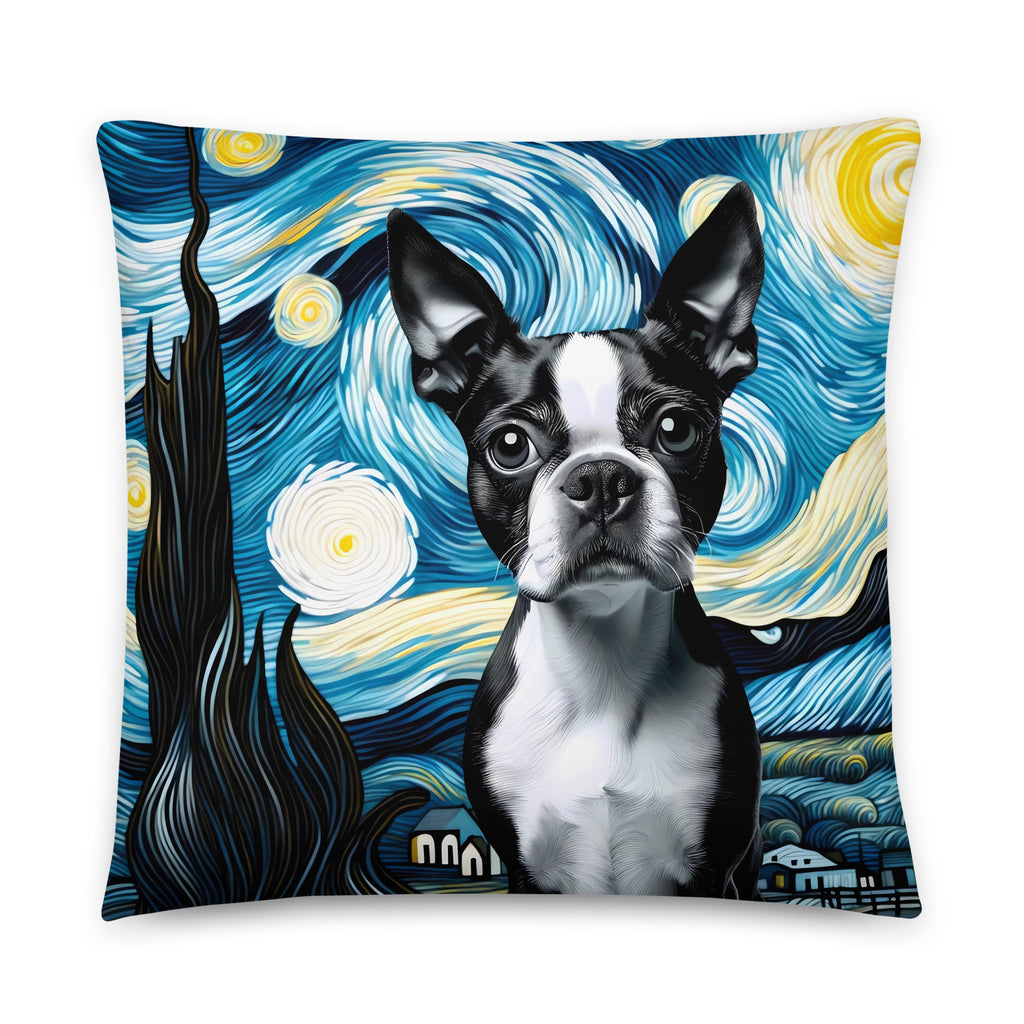 Starry Night - Boston Terrier Dog Pillow