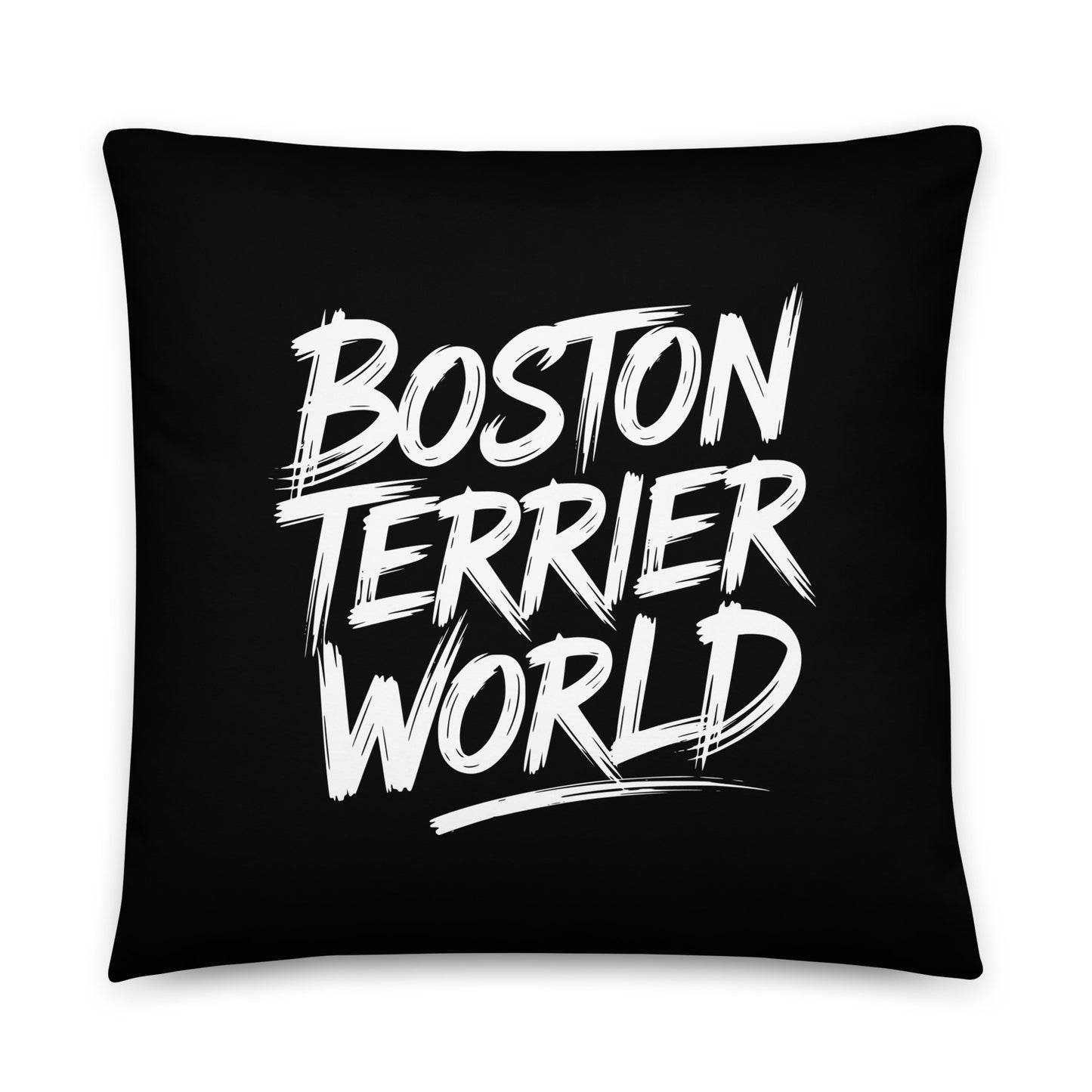 Boston Terrier World - Wicked Pup Pillow . 22″×22″