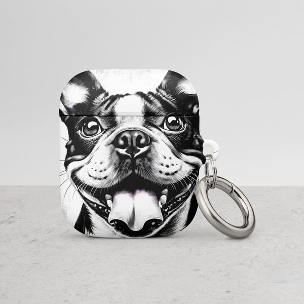 Grungy Boston Terrier Dog Smiling Case for AirPods®