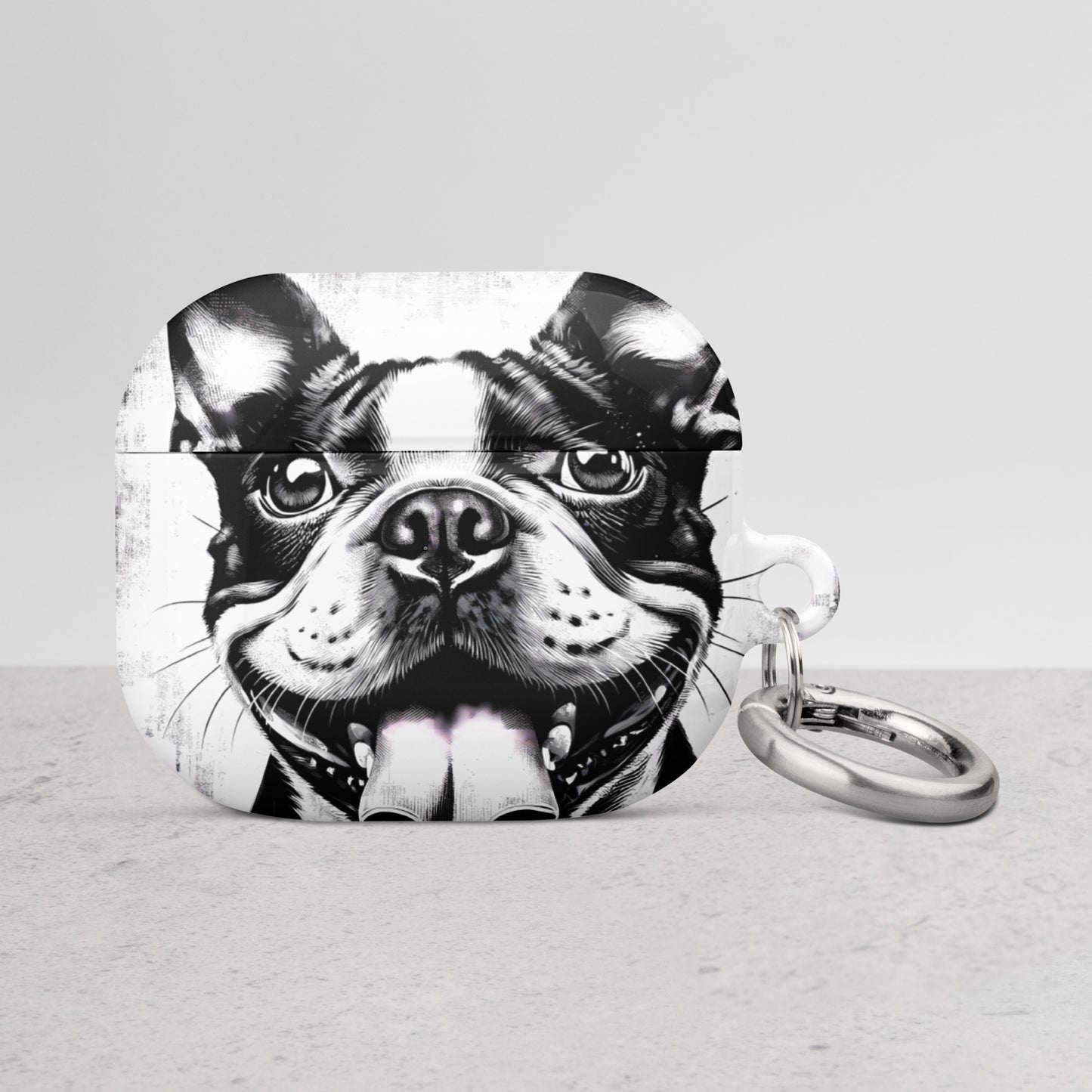 Grungy Boston Terrier Dog Smiling Case for AirPods®