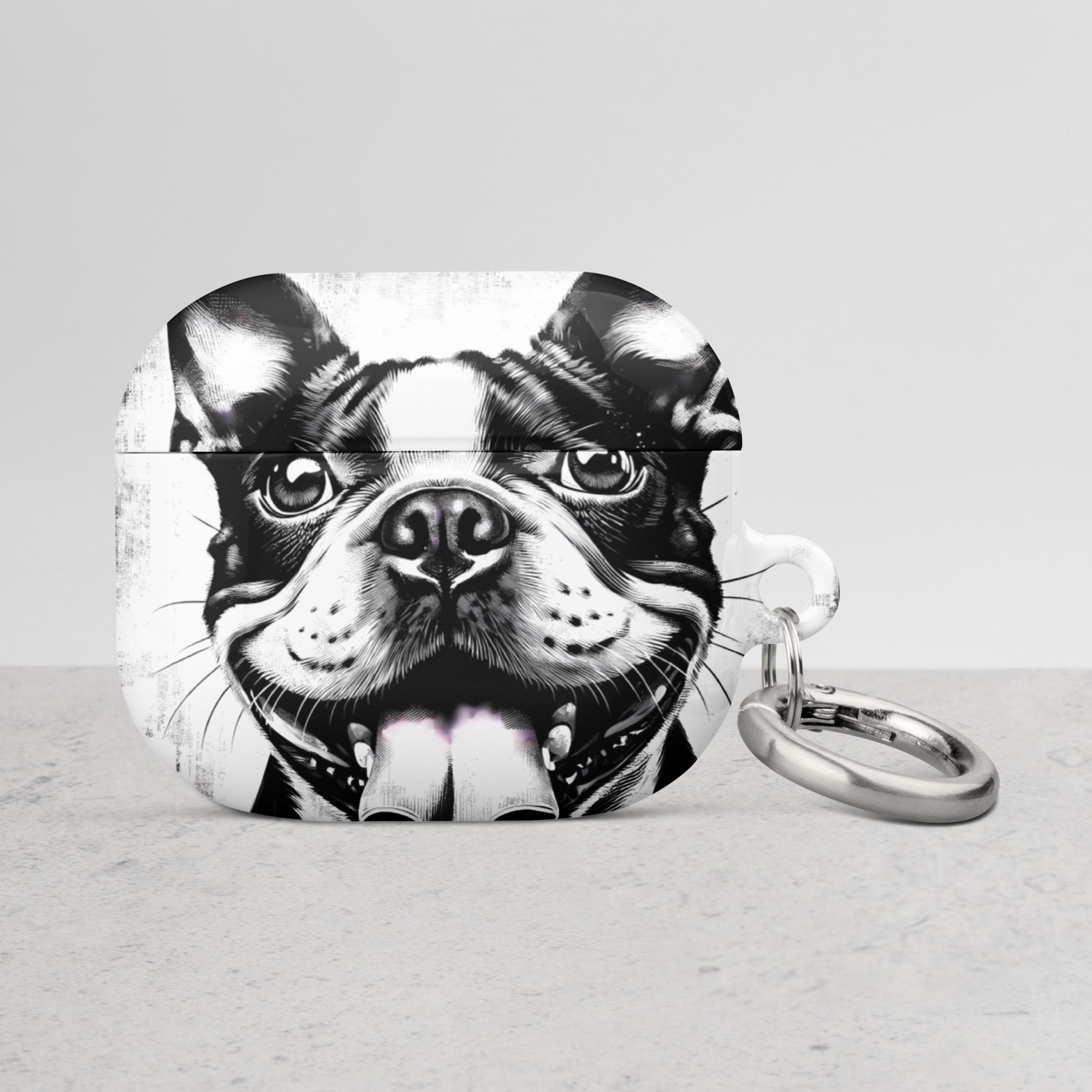 Grungy Boston Terrier Dog Smiling Case for AirPods®