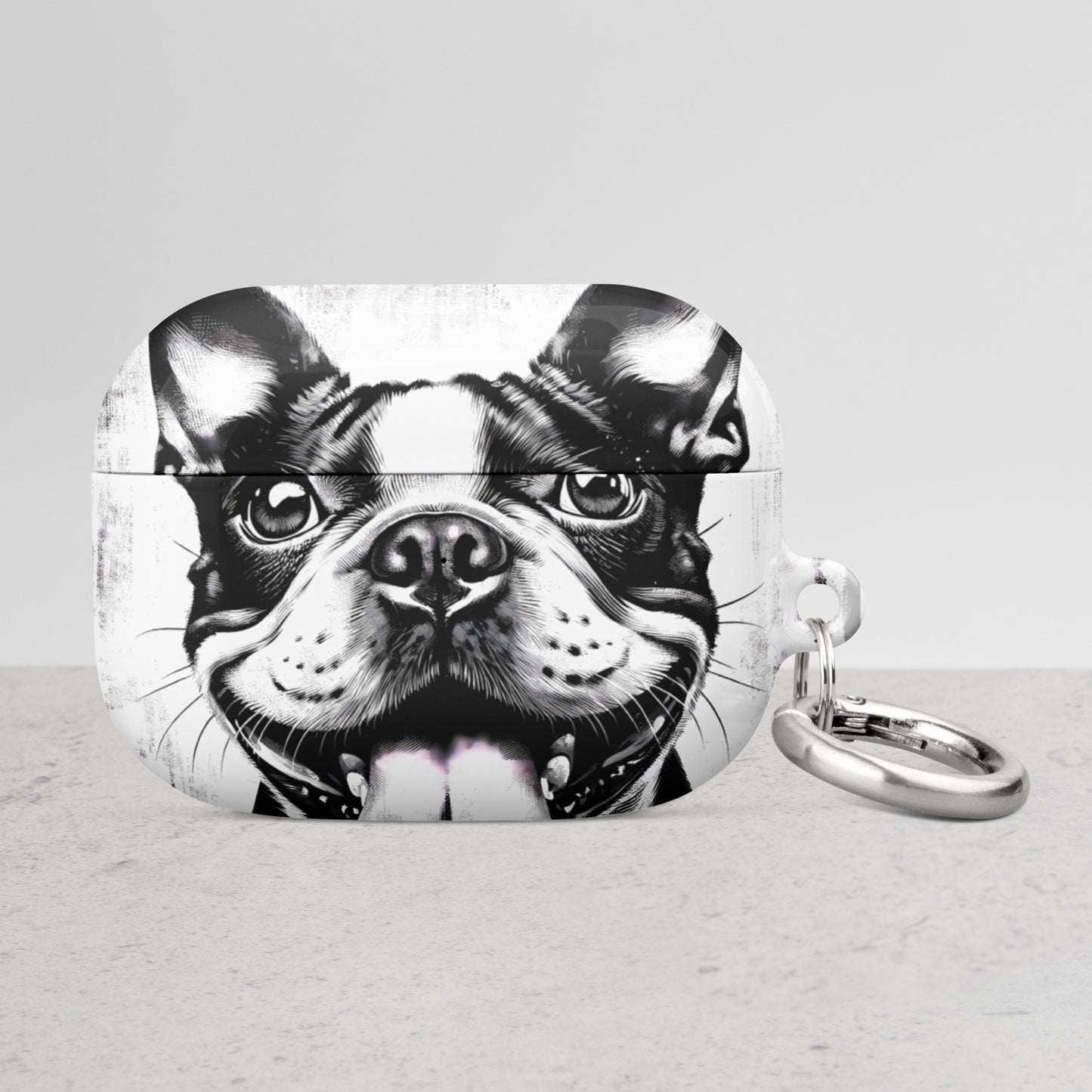Grungy Boston Terrier Dog Smiling Case for AirPods®