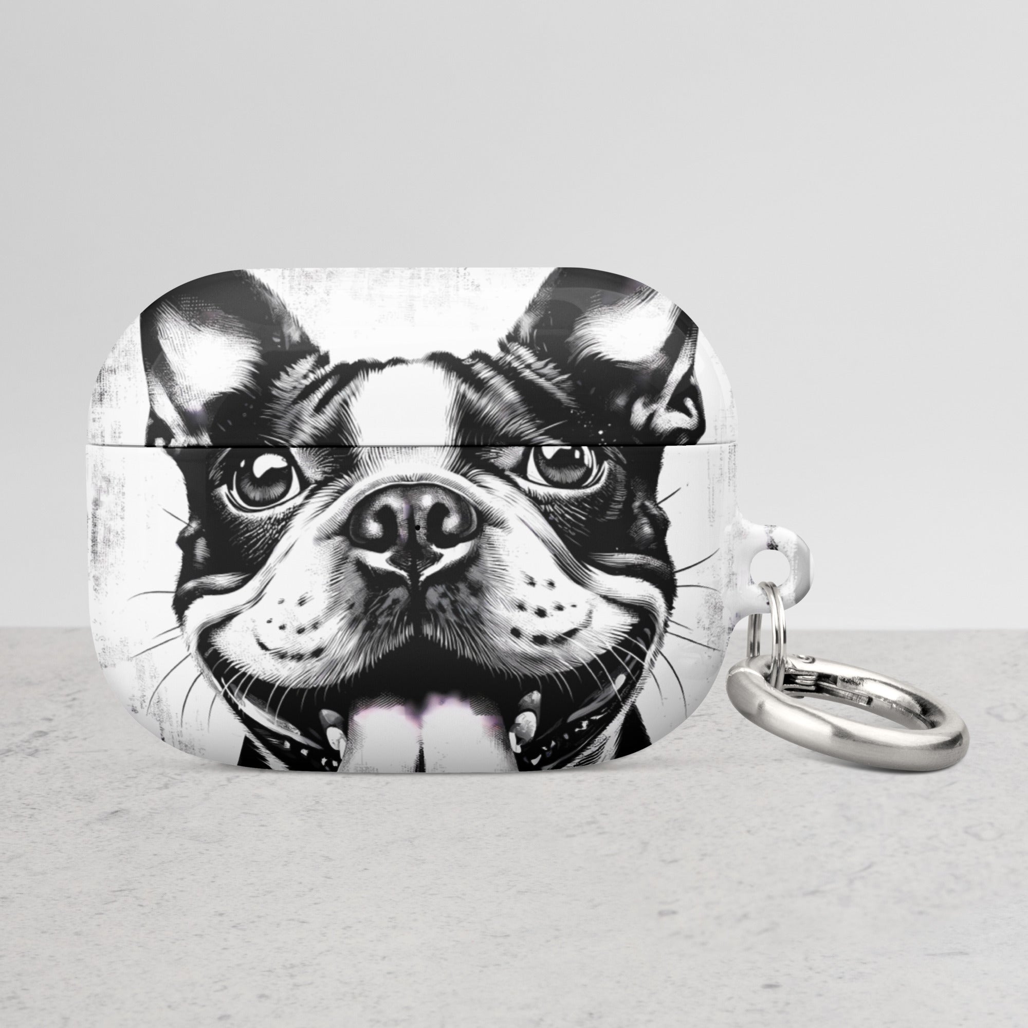 Grungy Boston Terrier Dog Smiling Case for AirPods®