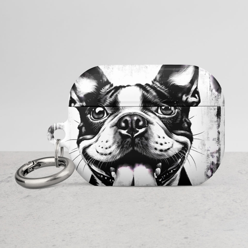 Grungy Boston Terrier Dog Smiling Case for AirPods®