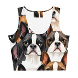 Boston Terrier Dogs Crowd Crop Top .