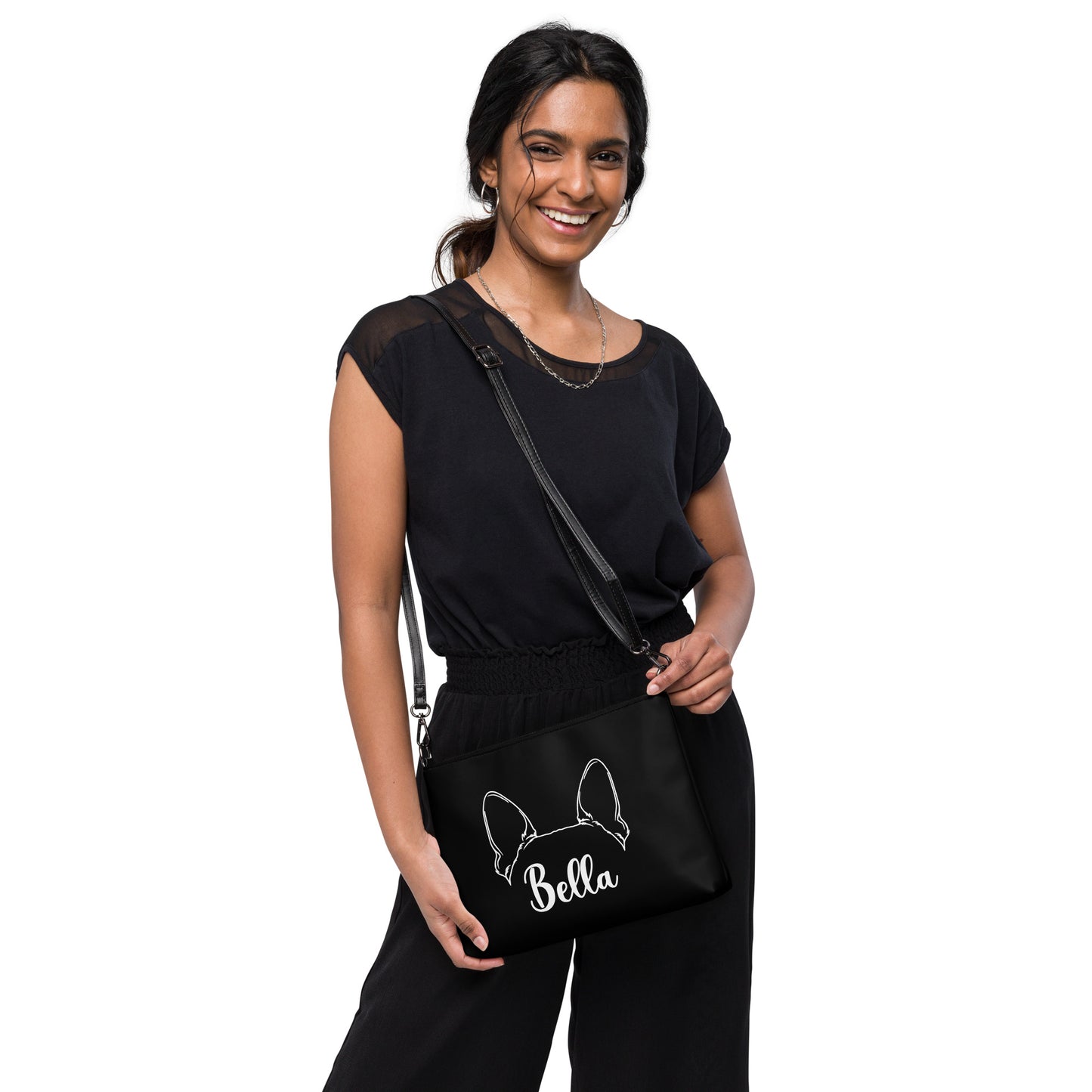Ears With Boston Terrier Name - Custom Crossbody Bag