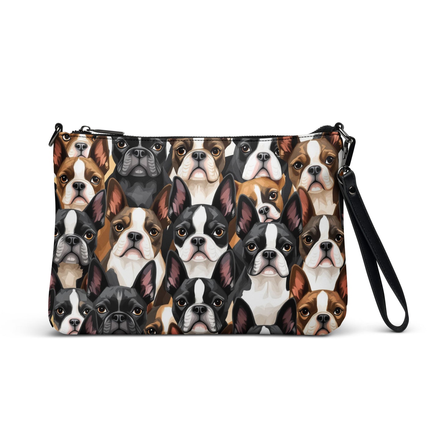 Boston Terrier Dogs Crowd Crossbody Bag . Default Title