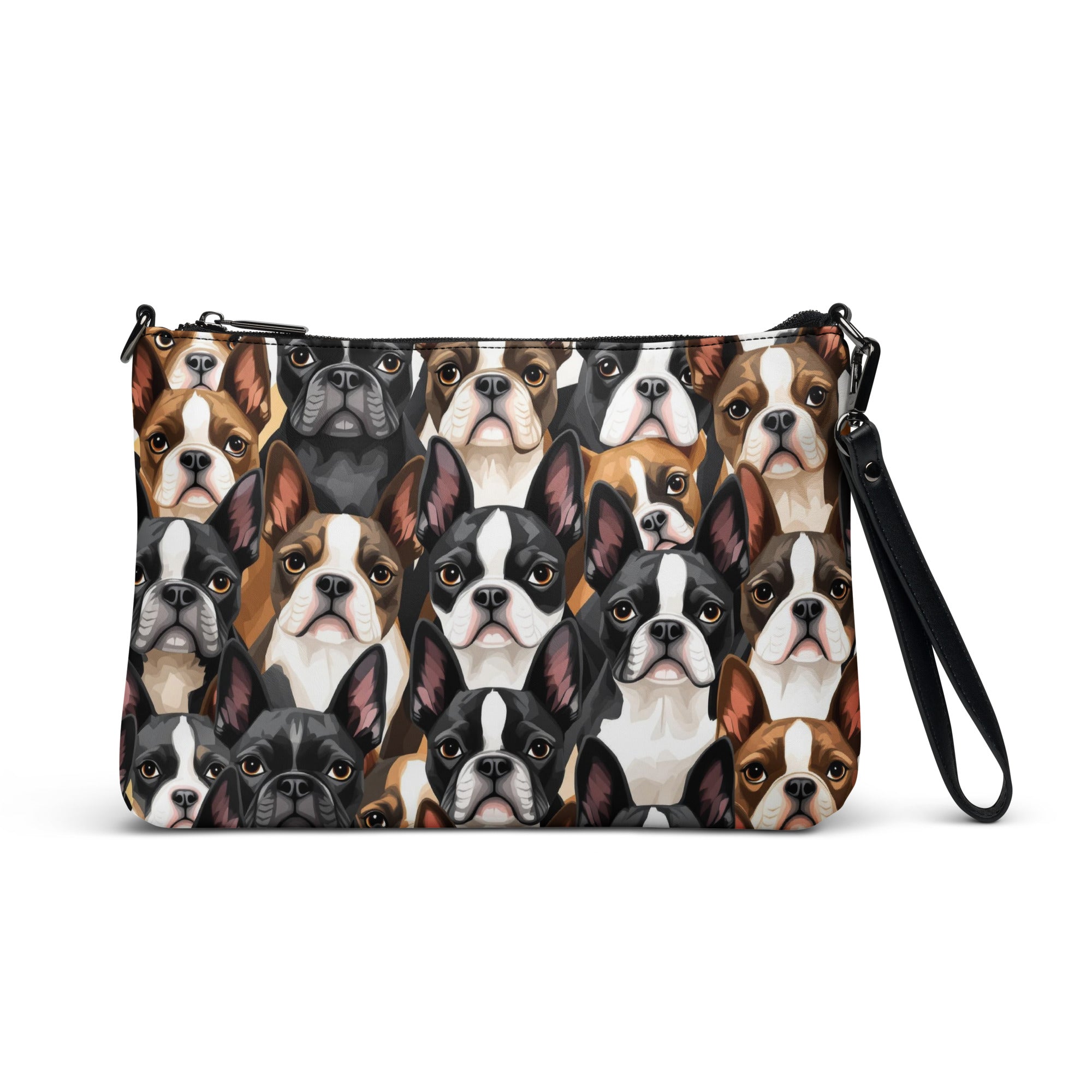 Boston Terrier Dogs Crowd Crossbody Bag . Default Title