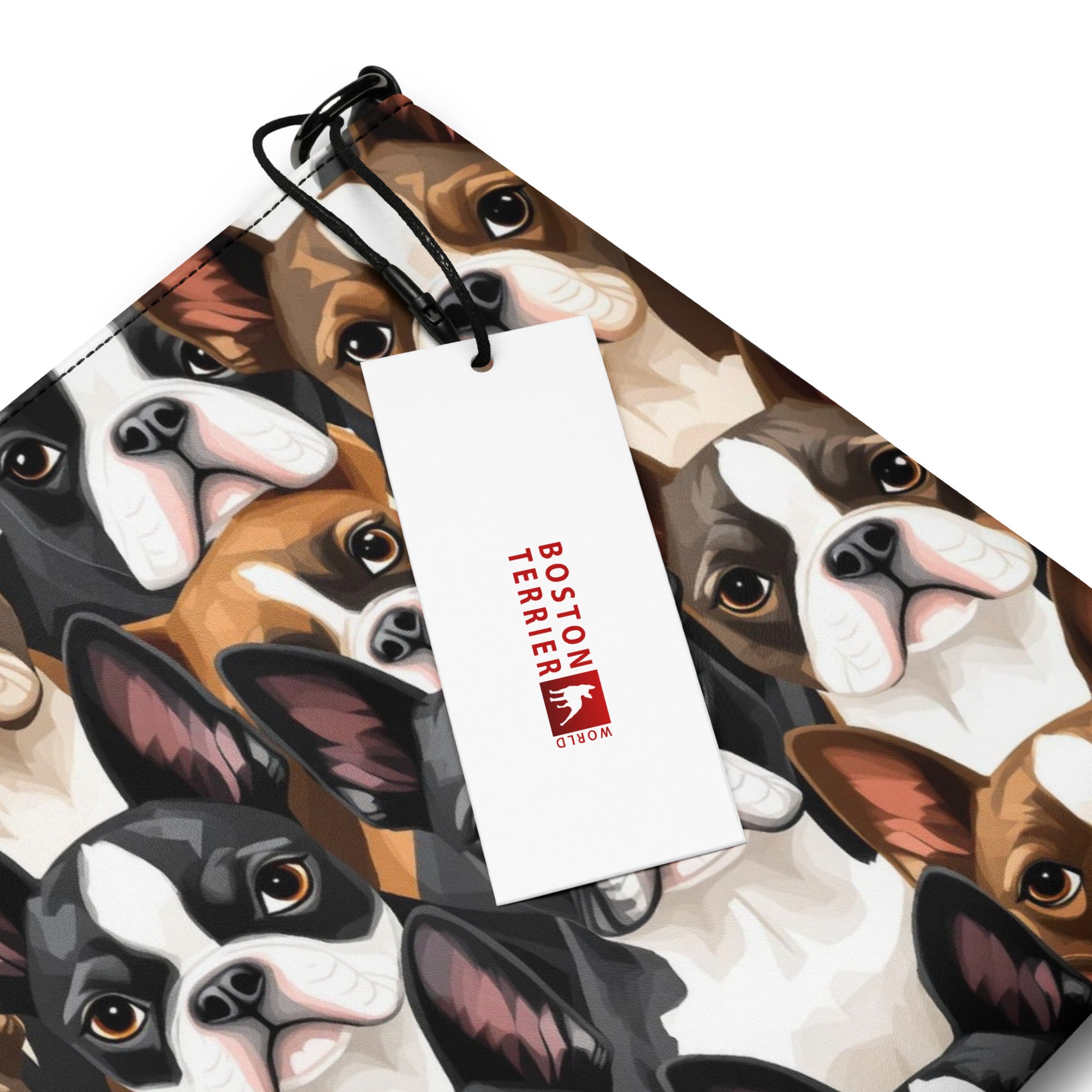 Boston Terrier Dogs Crowd Crossbody Bag .