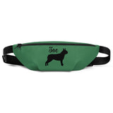 Custom Name with Boston Terrier Silhouette Fanny Pack - Green