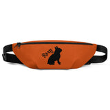 Custom Name with Boston Terrier Silhouette Fanny Pack - Orange