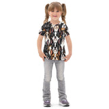 Boston Terrier Dogs crowd Kids Cotton Crew Neck T-Shirt .