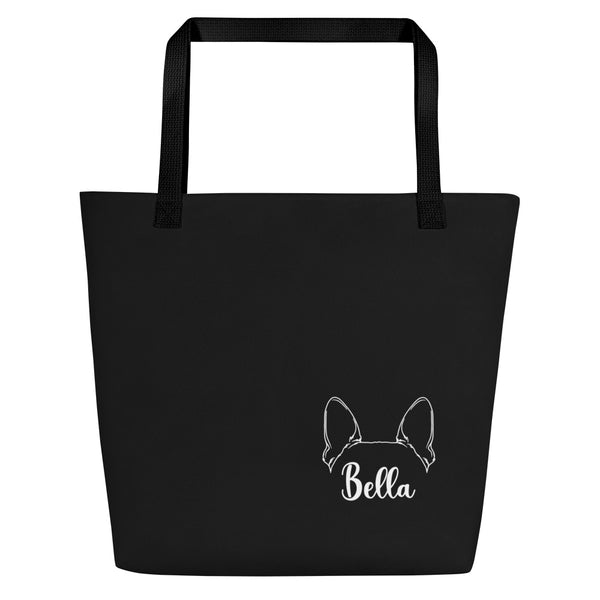 Boston Ears - Custom Large Tote Bag