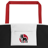 Boston Terrier World Large Tote Bag .