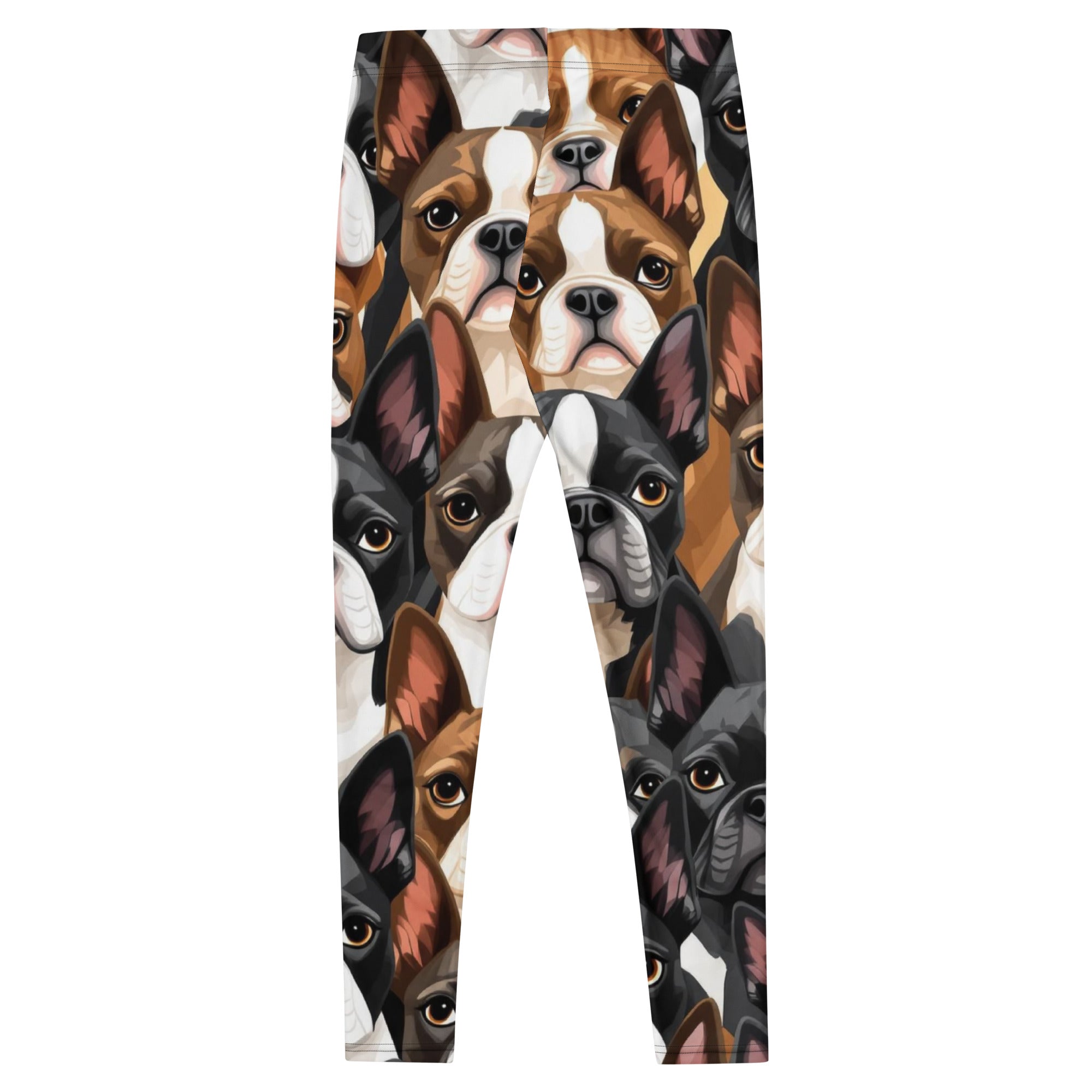 Boston Terrier Dogs Crowd Leggings .