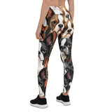 Boston Terrier Dogs Crowd Leggings .