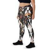 Boston Terrier Dogs Crowd Leggings . XL