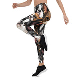 Boston Terrier Dogs Crowd Leggings .
